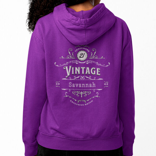 Vintage 21st Birthday Personalised Hoodie Thumbnail