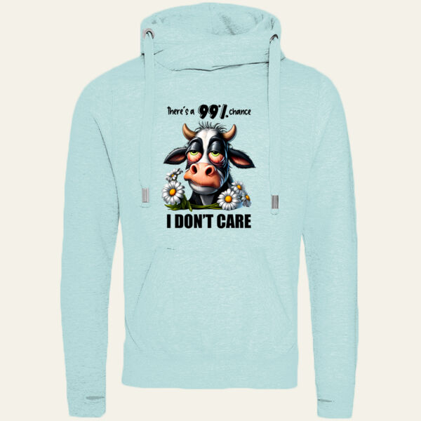 I Don't Care Cross Neck Hoodie  Thumbnail