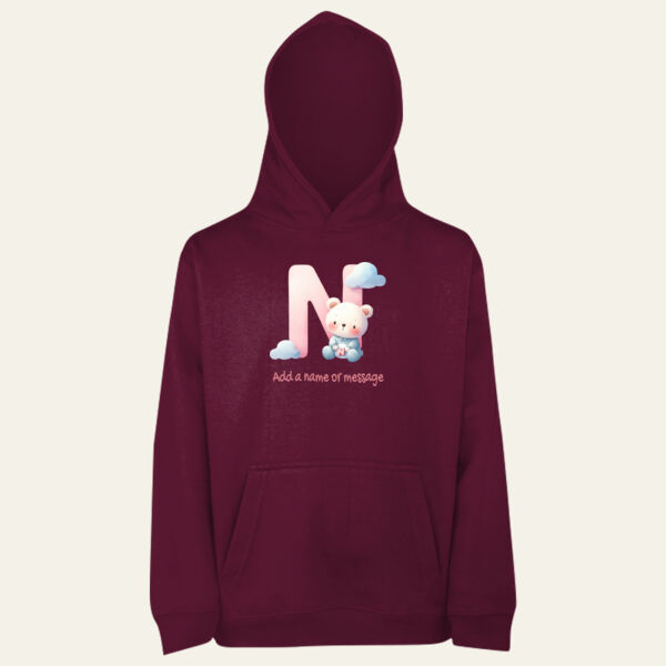 Personalised Children's Hoodie Teddy Alphabet  Thumbnail