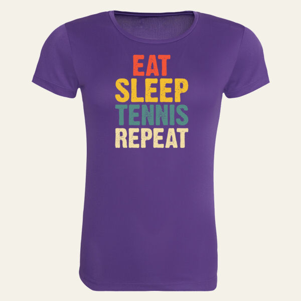 Eat Sleep Tennis Ladies Training T Shirt Thumbnail
