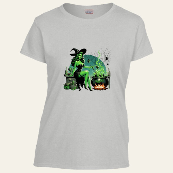 Green With Pin Up Halloween T Shirt Thumbnail