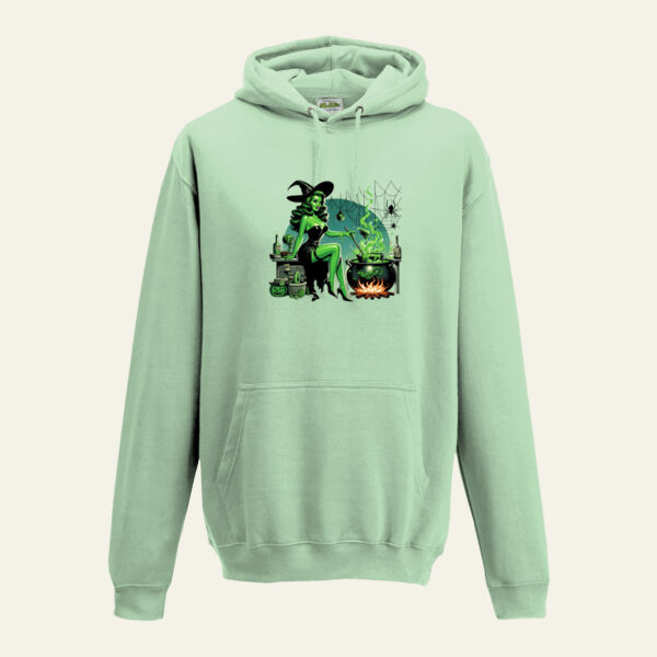 Green Witch Pin Up Halloween Hoodie  Thumbnail