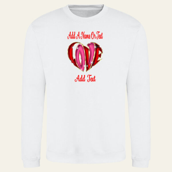 Love Heart Personalised Sweatshirt Thumbnail